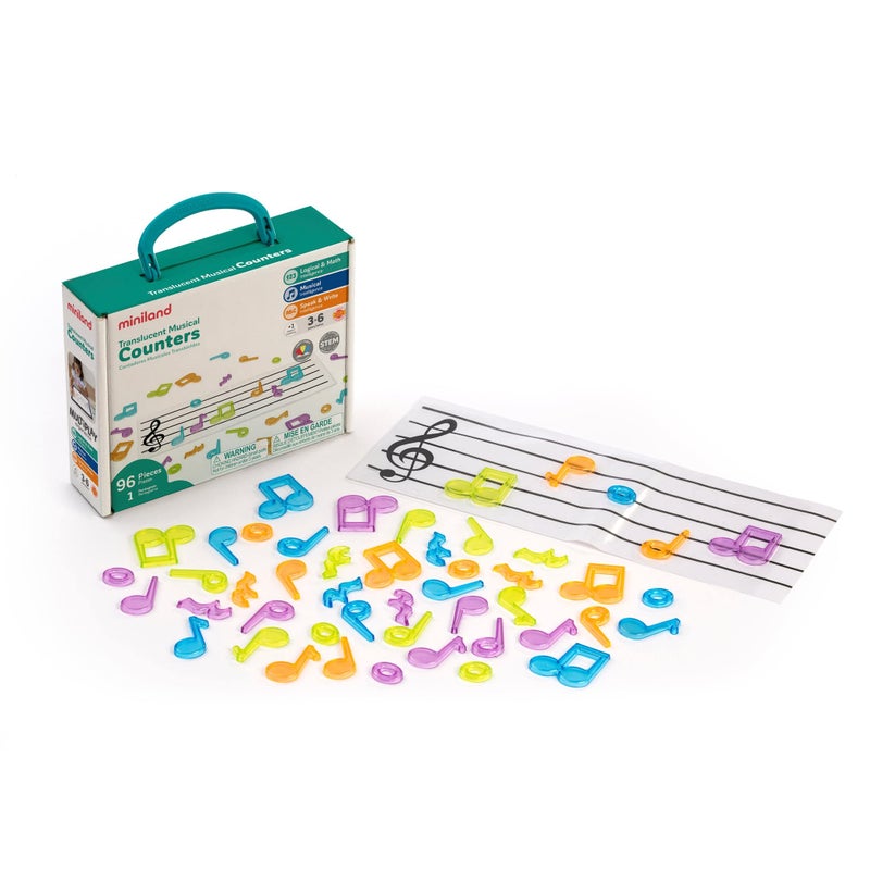 Miniland Translucent Musical Counters for Musical Learning and Development - Image 1